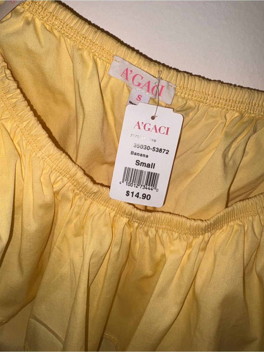 Agaci Yellow Off-Shoulder Ruffle Blouse - Size S - New - Picture 3 of 5